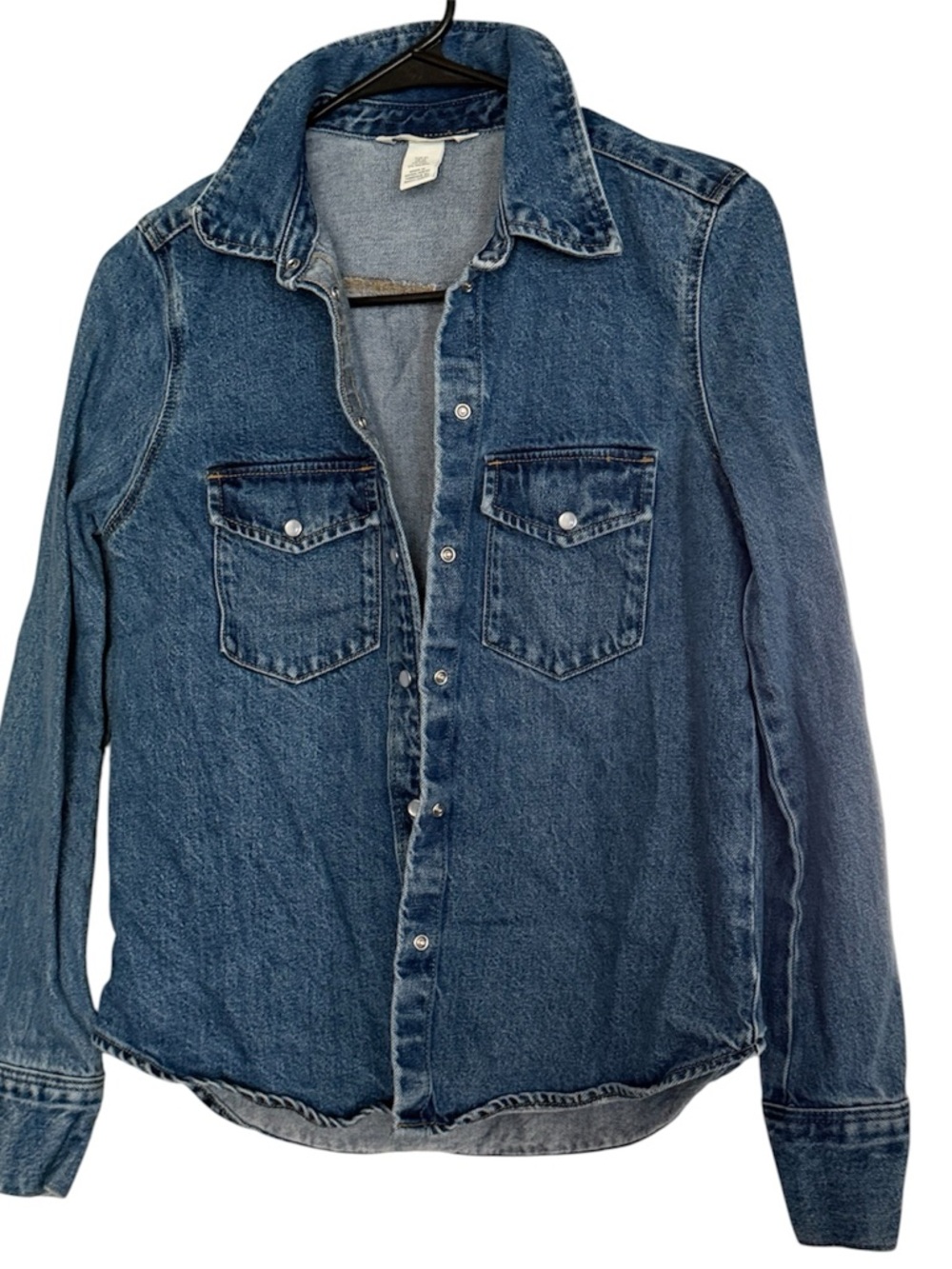 H&M Denim Shirt - Snap-Front Sz XS oversized